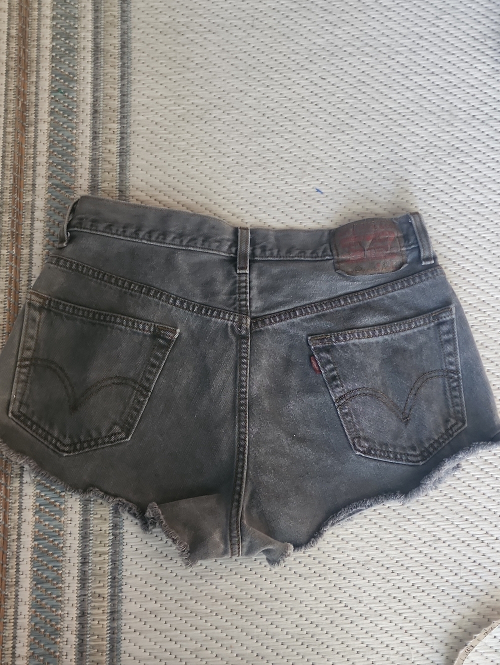 Levi's Black Greyish Washed Denim Cutoff Shorts